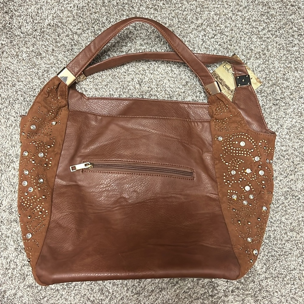 Belle France NWT Frosted Shopper Tote in Chestnut - Picture 5 of 7